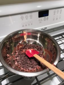 chocolate melting in double boiler
